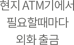 현지 ATM기에서 필요할때마다 외화 출금